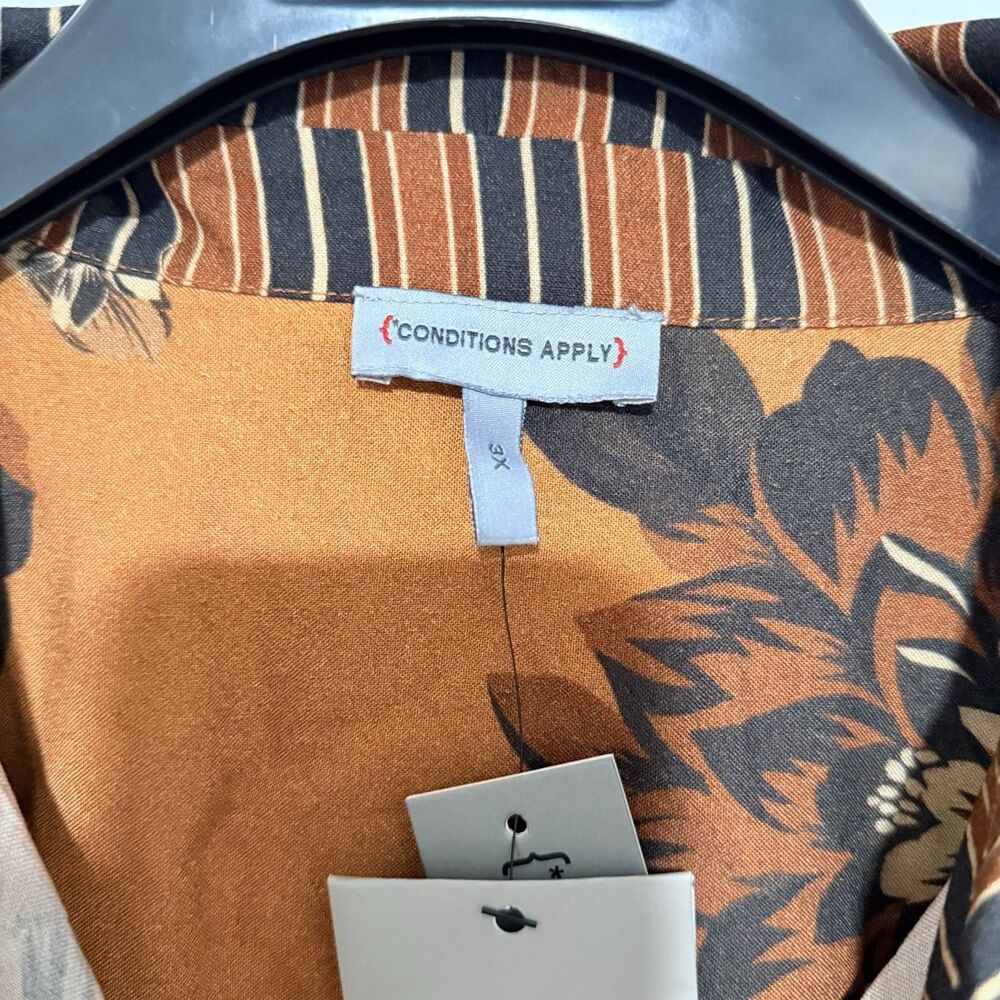 Conditions Apply Irwania Midi Shirtdress 3X Brown Pattern NWT - Picture 6 of 16